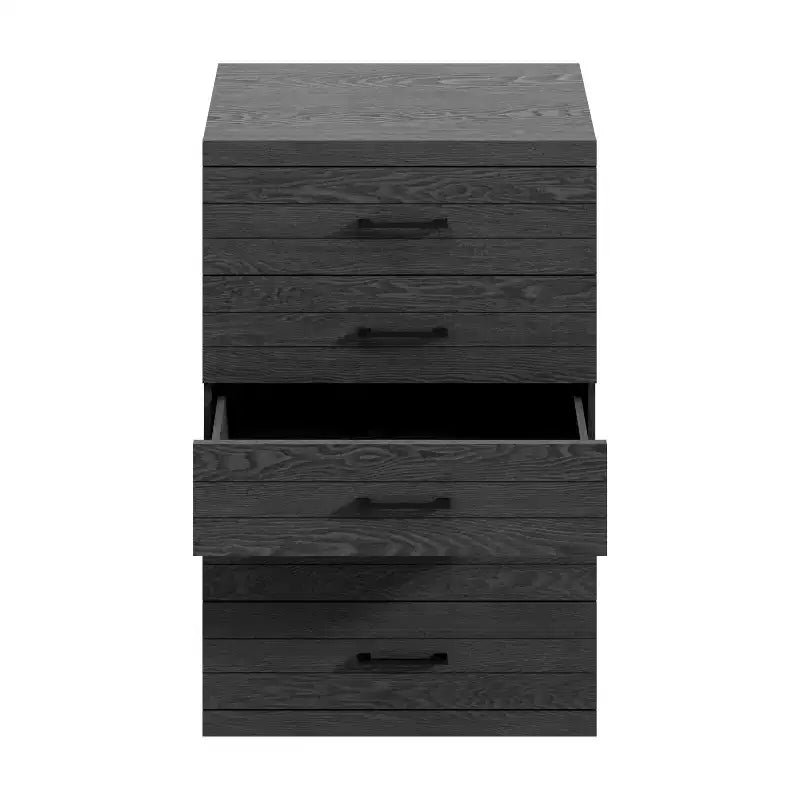 Cassettiera a 5 cassetti con sistema di sicurezza ad incastro, Quercia Grigio Scuro
