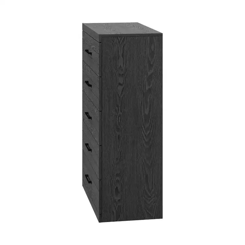 Cassettiera a 5 cassetti con sistema di sicurezza ad incastro, Quercia Grigio Scuro