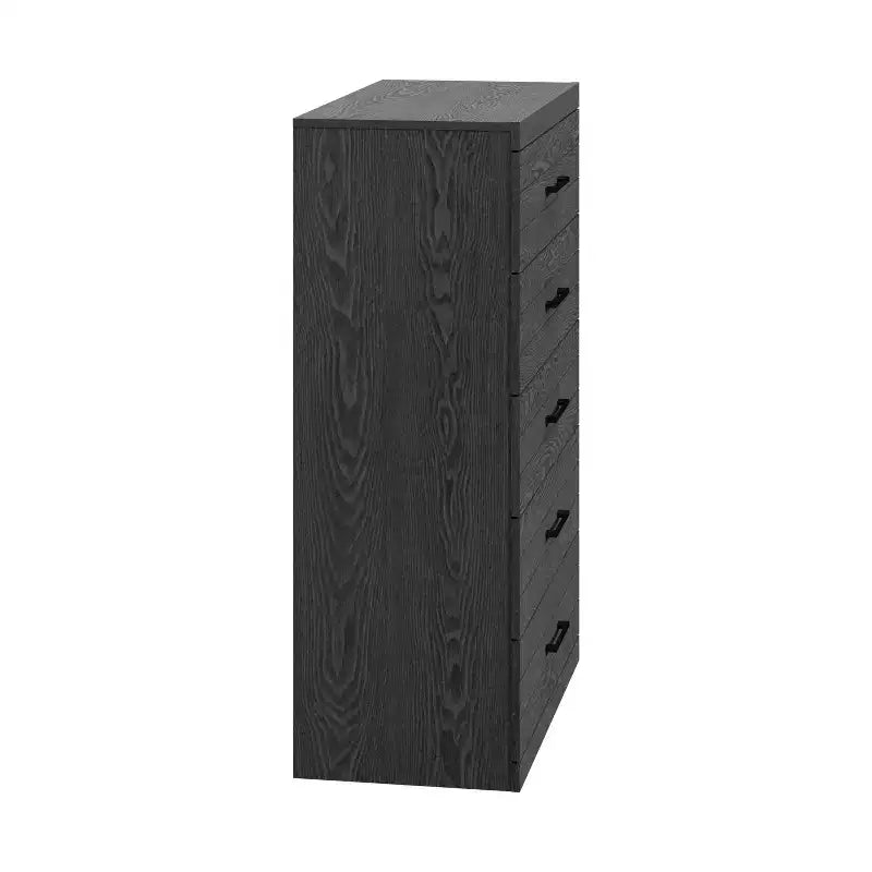 Cassettiera a 5 cassetti con sistema di sicurezza ad incastro, Quercia Grigio Scuro