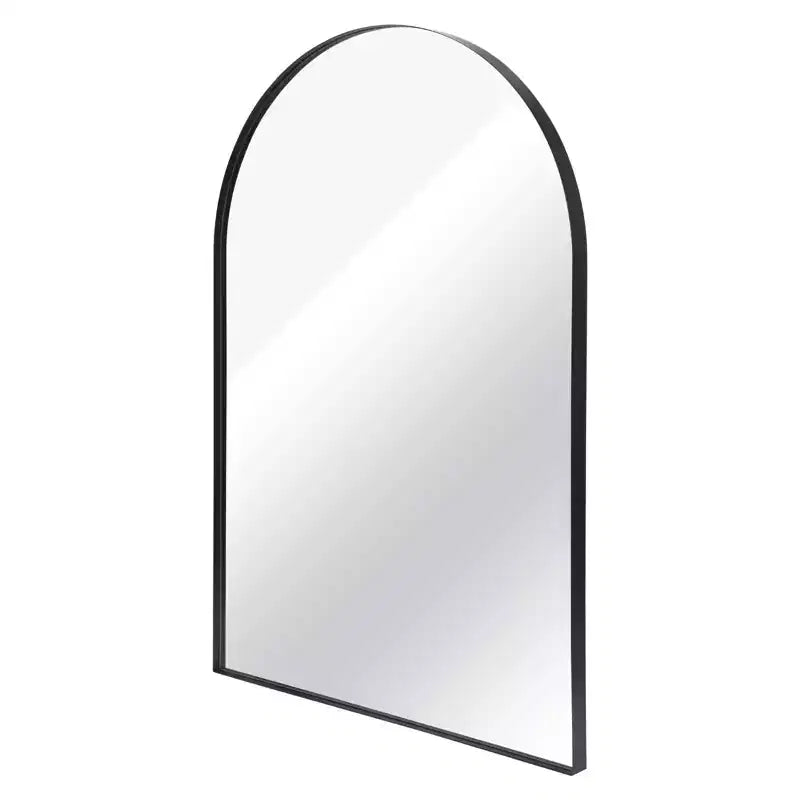 Specchio da Parete Ad Arco 24x36 Pollici con Cornice Profonda in Metallo Nero per Bagno, Camera da Letto e Soggiorno