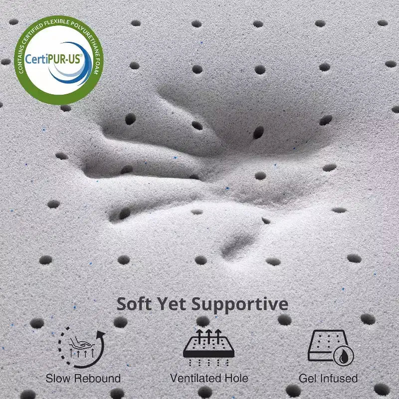Materasso in memory foam con schiuma gel rinfrescante, pieghevole, per letto matrimoniale/king-size