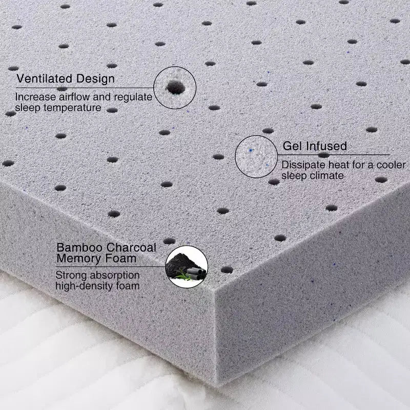 Materasso in memory foam con schiuma gel rinfrescante, pieghevole, per letto matrimoniale/king-size