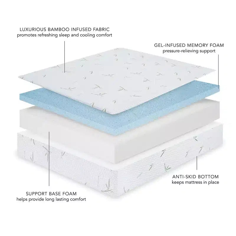 Materasso in memory foam con gel, pieghevole, singolo, 15 cm