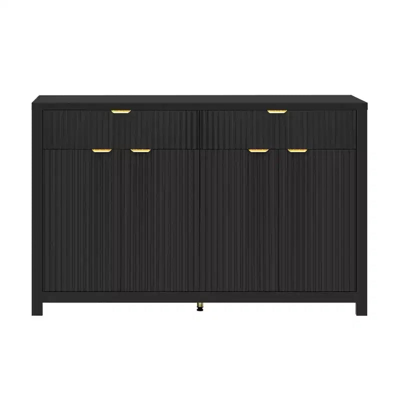 Mobile Credenza Moderno con Motivo a Onda, Cassetti e Ripiani Regolabili per Cucina o Sala da Pranzo