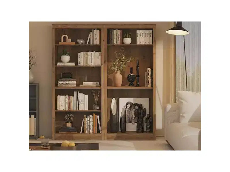 Libreria Alta 71", 5 Ripiani Aperti, Profondità Ridotta 15.55", Sicura con Anti-ribaltamento, Espositore Moderno per Camera da Letto, Soggiorno, Ufficio