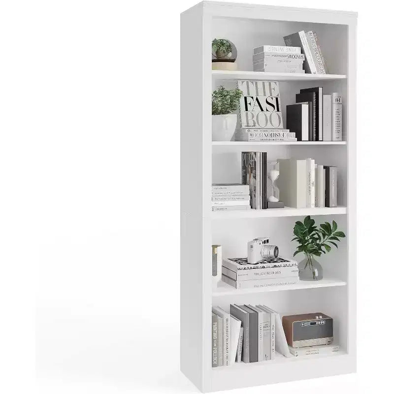 Libreria Alta 71", 5 Ripiani Aperti, Profondità Ridotta 15.55", Sicura con Anti-ribaltamento, Espositore Moderno per Camera da Letto, Soggiorno, Ufficio