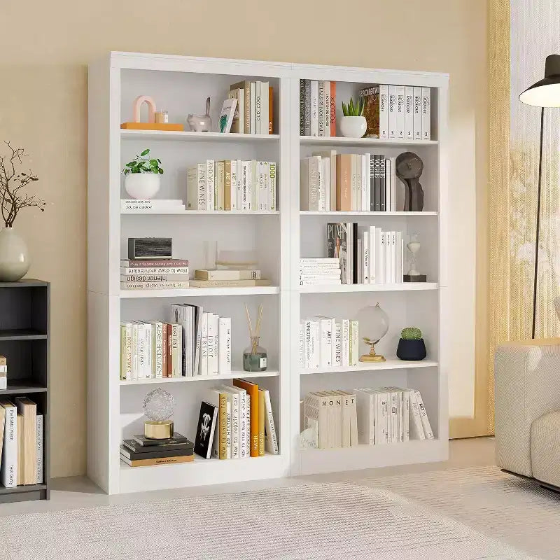 Libreria Alta 71", 5 Ripiani Aperti, Profondità Ridotta 15.55", Sicura con Anti-ribaltamento, Espositore Moderno per Camera da Letto, Soggiorno, Ufficio