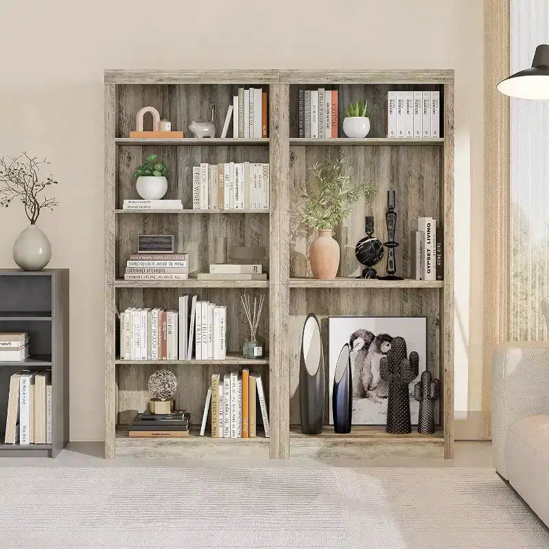 Libreria Alta 71", 5 Ripiani Aperti, Profondità Ridotta 15.55", Sicura con Anti-ribaltamento, Espositore Moderno per Camera da Letto, Soggiorno, Ufficio