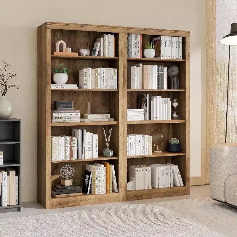 Libreria Alta 71", 5 Ripiani Aperti, Profondità Ridotta 15.55", Sicura con Anti-ribaltamento, Espositore Moderno per Camera da Letto, Soggiorno, Ufficio