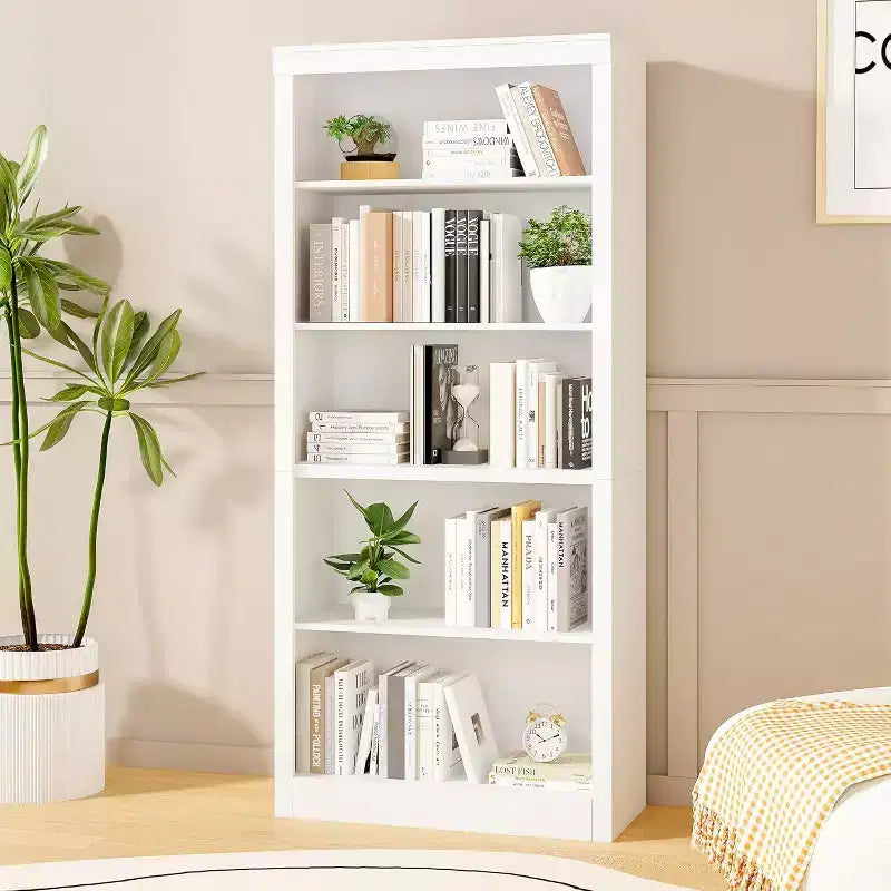 Libreria Alta 71", 5 Ripiani Aperti, Profondità Ridotta 15.55", Sicura con Anti-ribaltamento, Espositore Moderno per Camera da Letto, Soggiorno, Ufficio