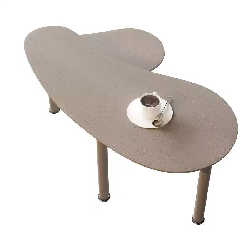Tavolino da Caffè Girevole a 360° con Piano a 2 Livelli in MDF e Gambe in Legno di Caucciù, Tavolino d'Appoggio Moderno Regolabile per Soggiorno