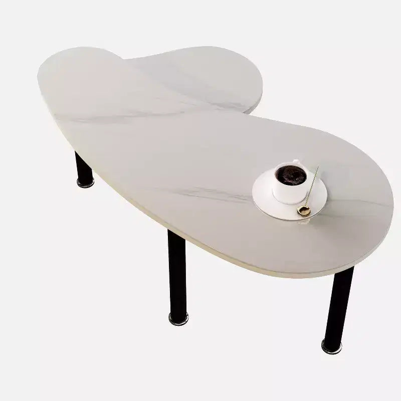 Tavolino da Caffè Girevole a 360° con Piano a 2 Livelli in MDF e Gambe in Legno di Caucciù, Tavolino d'Appoggio Moderno Regolabile per Soggiorno