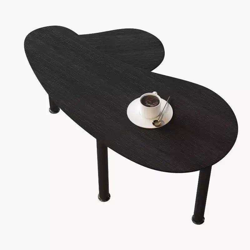 Tavolino da Caffè Girevole a 360° con Piano a 2 Livelli in MDF e Gambe in Legno di Caucciù, Tavolino d'Appoggio Moderno Regolabile per Soggiorno