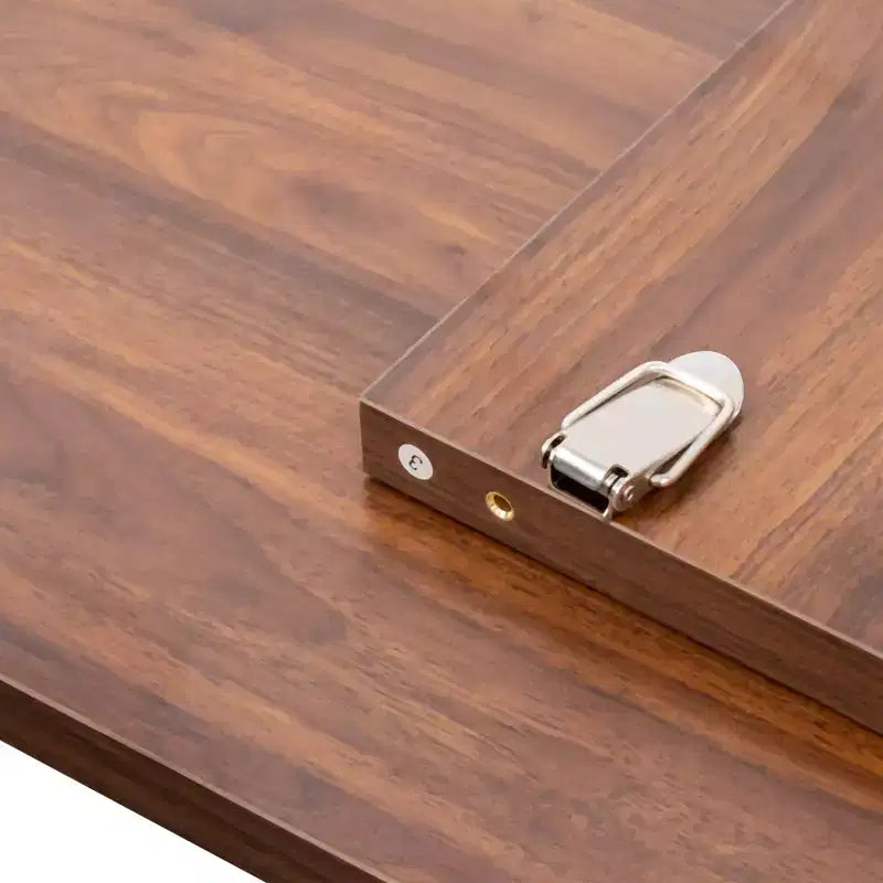Tavolo da pranzo rettangolare allungabile con base a X, noce, 6 posti a sedere