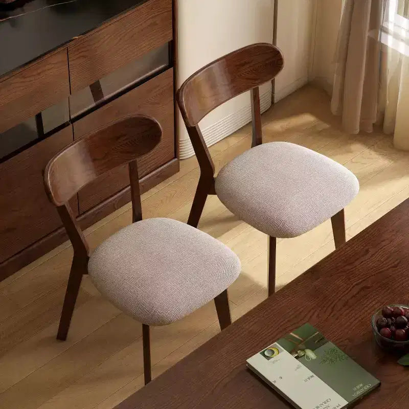 Sedie da pranzo moderne con seduta imbottita, sedie da cucina senza braccioli in legno massello
