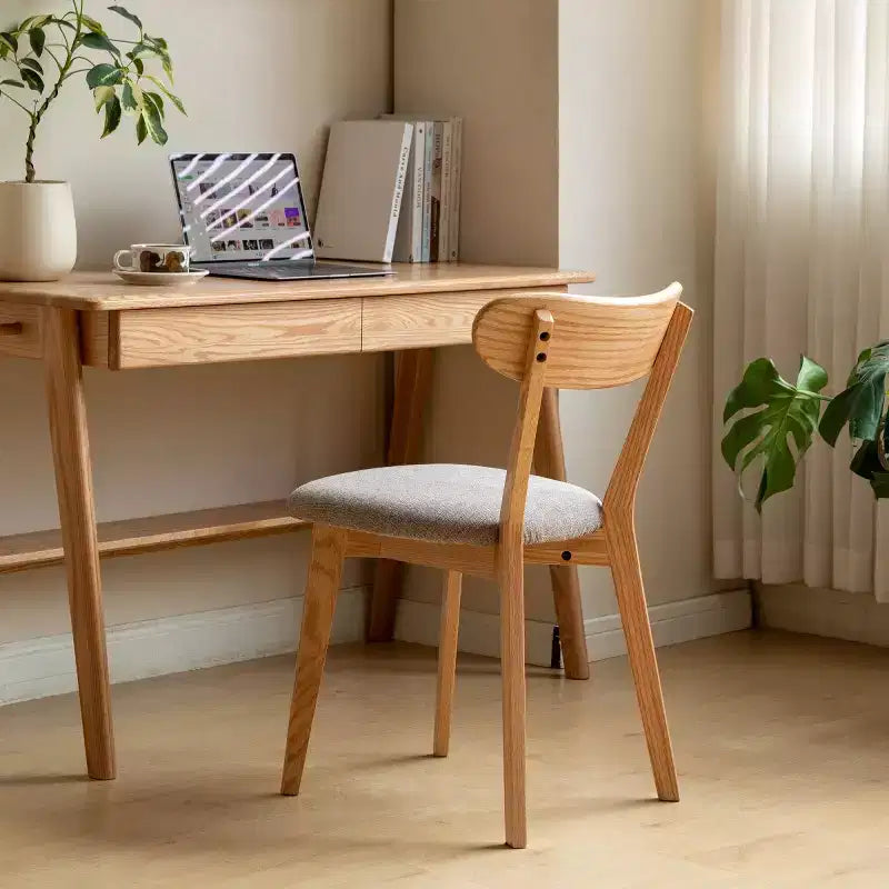 Sedie da pranzo moderne con seduta imbottita, sedie da cucina senza braccioli in legno massello