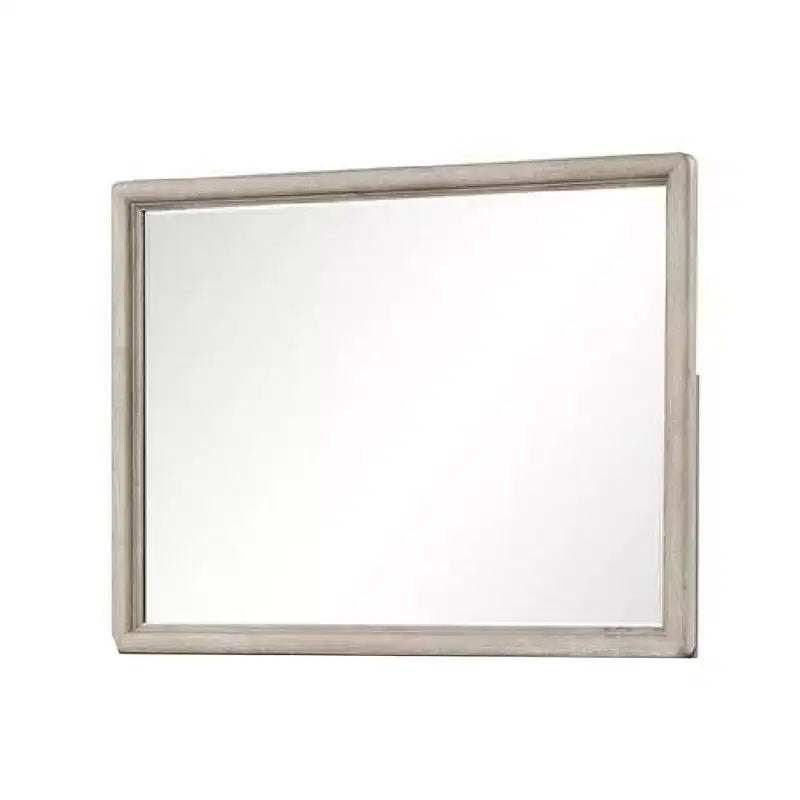 Specchio per cassettiera Royal Hampton, vetro molato, legno massello rovere marrone, 34x45