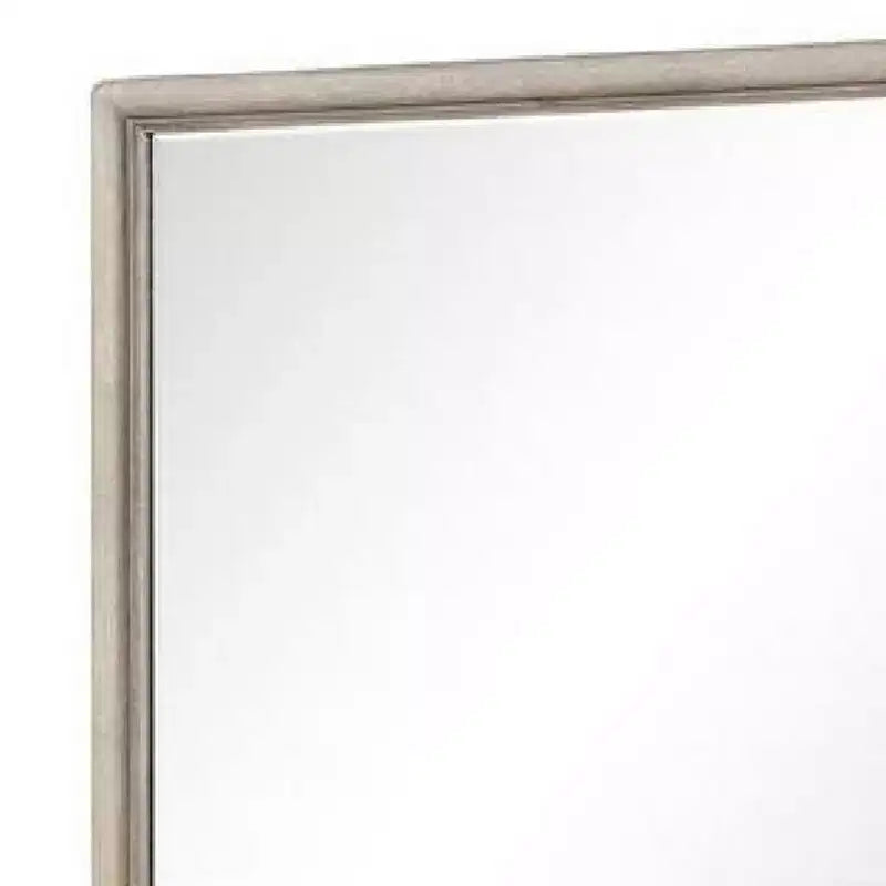 Specchio per cassettiera Royal Hampton, vetro molato, legno massello rovere marrone, 34x45