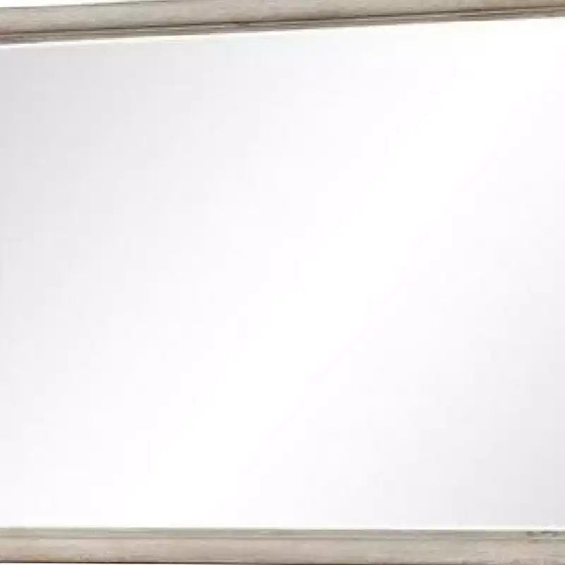 Specchio per cassettiera Royal Hampton, vetro molato, legno massello rovere marrone, 34x45