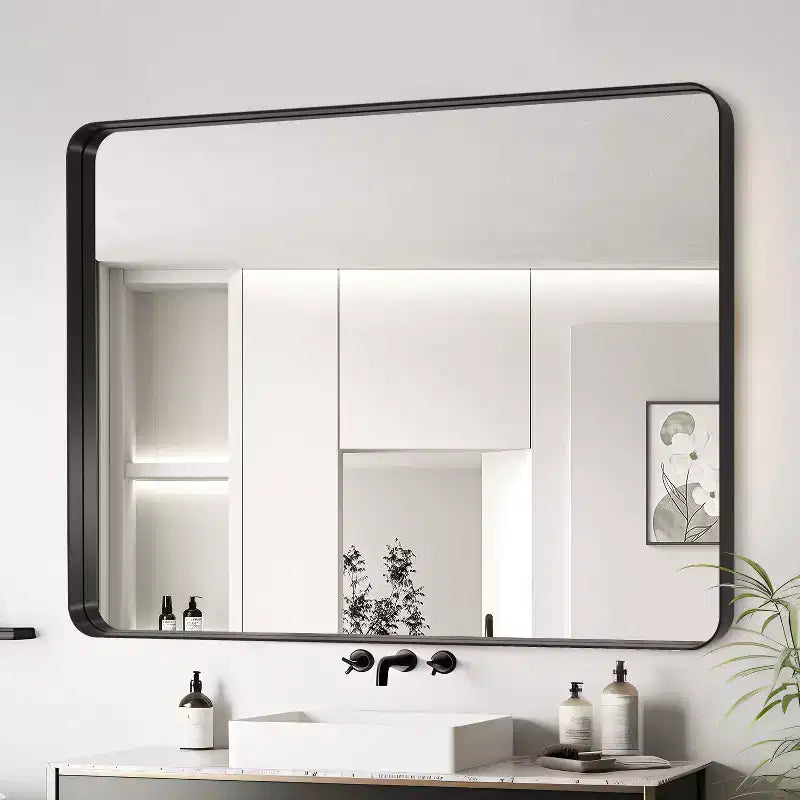 Specchio da parete rettangolare moderno 20x30 pollici con cornice in alluminio