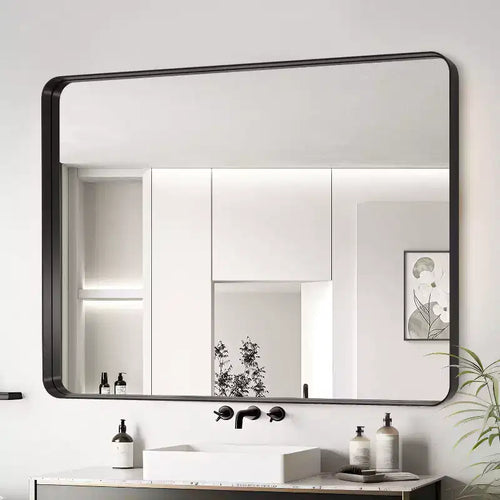Specchio da parete rettangolare moderno 20x30 pollici con cornice in alluminio