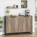 Madia Credenza, Consolle da Ingresso Larga 140cm con 4 Ante e Ripiani Regolabili, Mobile Bar in Legno per Soggiorno, Sala da Pranzo, Cucina