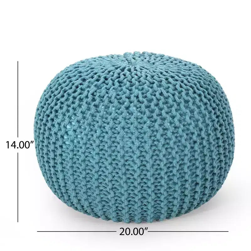 Pouf rotondo a maglia, poggiapiedi in morbido cotone, decorazione leggera e portatile per la casa
