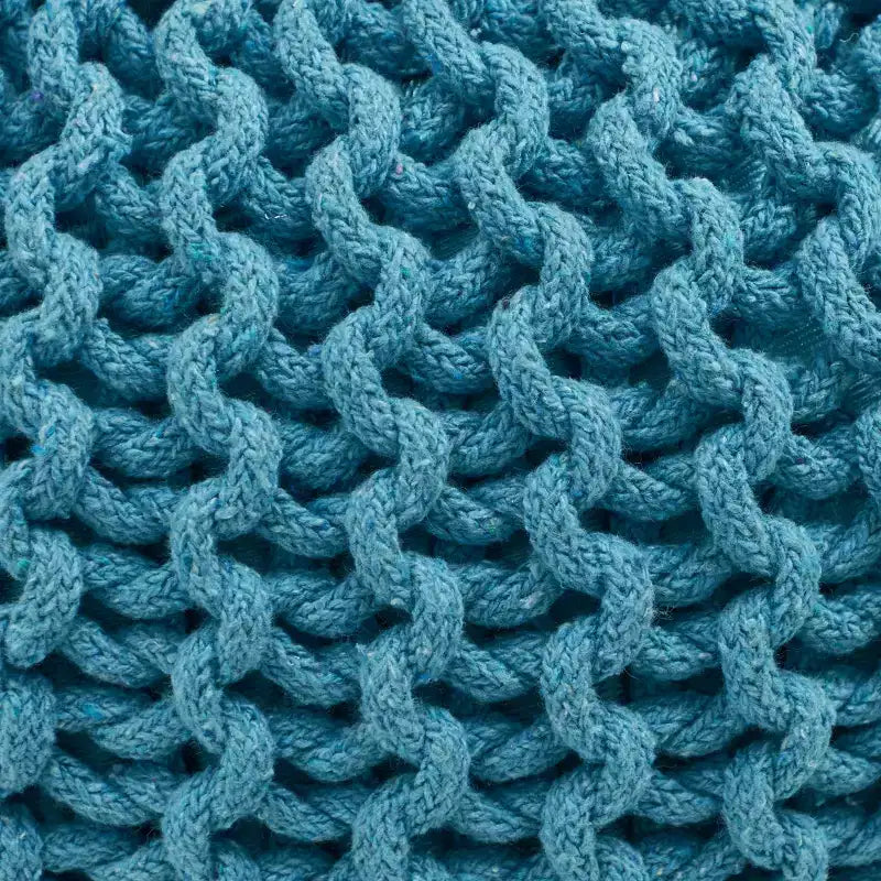 Pouf rotondo a maglia, poggiapiedi in morbido cotone, decorazione leggera e portatile per la casa