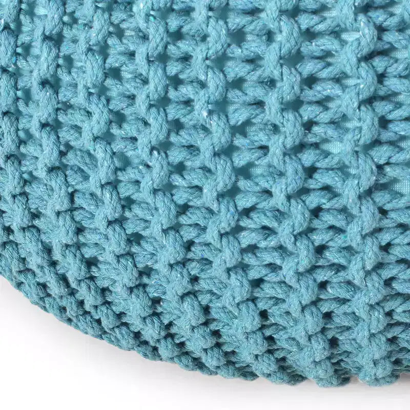 Pouf rotondo a maglia, poggiapiedi in morbido cotone, decorazione leggera e portatile per la casa