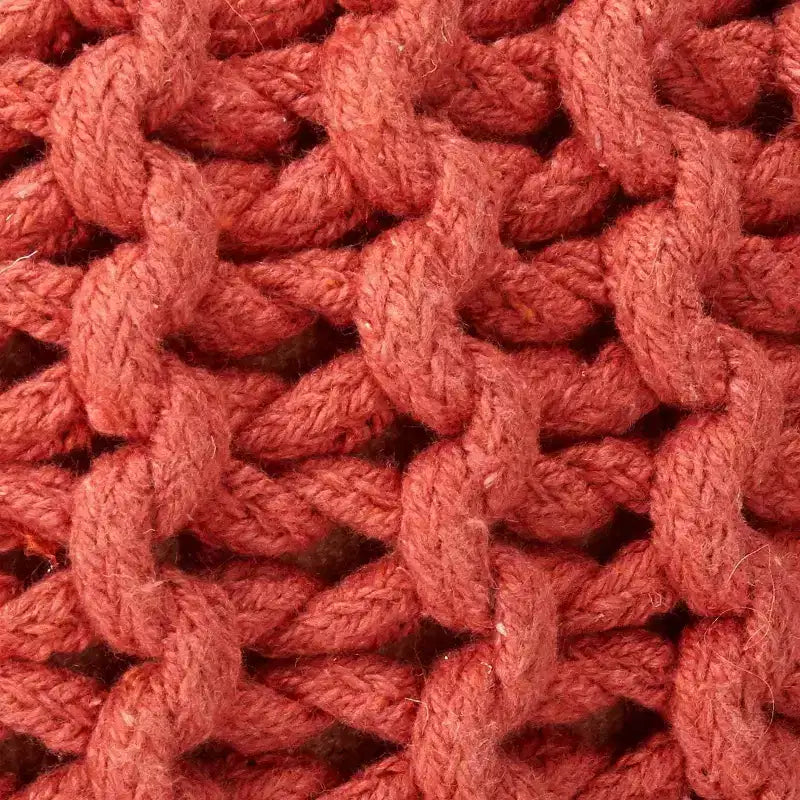 Pouf rotondo a maglia, poggiapiedi in morbido cotone, decorazione leggera e portatile per la casa