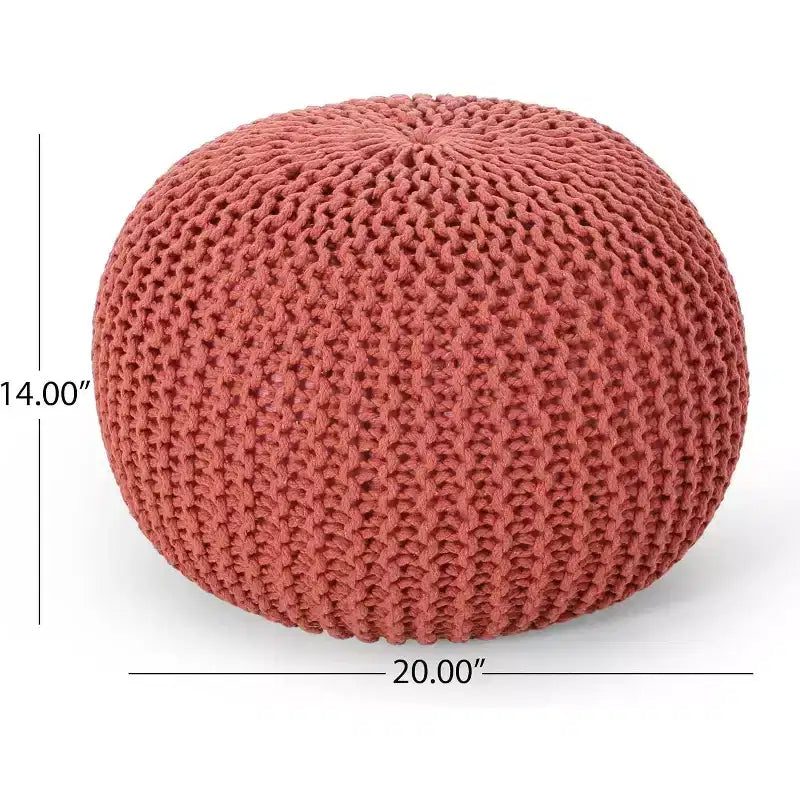 Pouf rotondo a maglia, poggiapiedi in morbido cotone, decorazione leggera e portatile per la casa