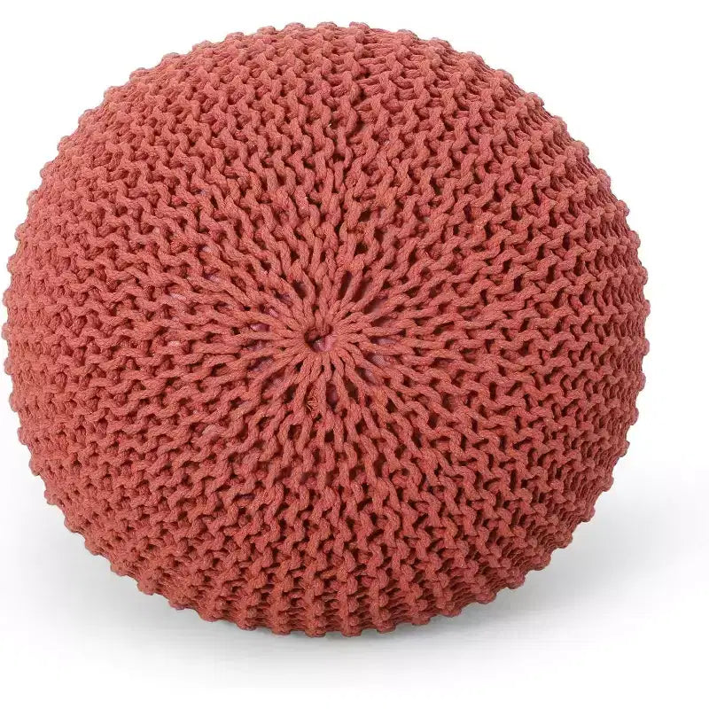 Pouf rotondo a maglia, poggiapiedi in morbido cotone, decorazione leggera e portatile per la casa