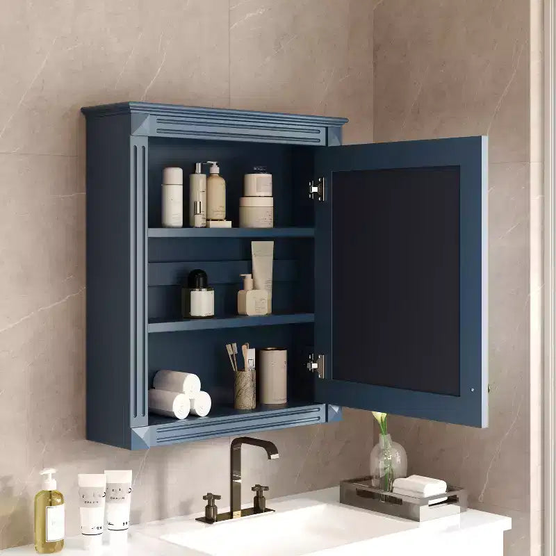 Mobiletto da bagno a parete con specchio e ripiano regolabile, 24" x 27"