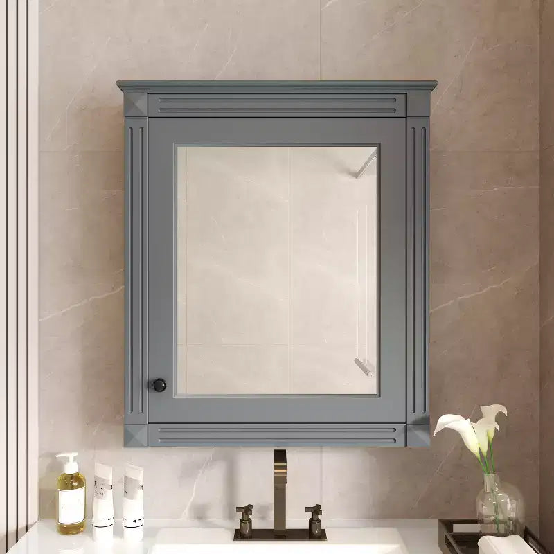 Mobiletto da bagno a parete con specchio e ripiano regolabile, 24" x 27"
