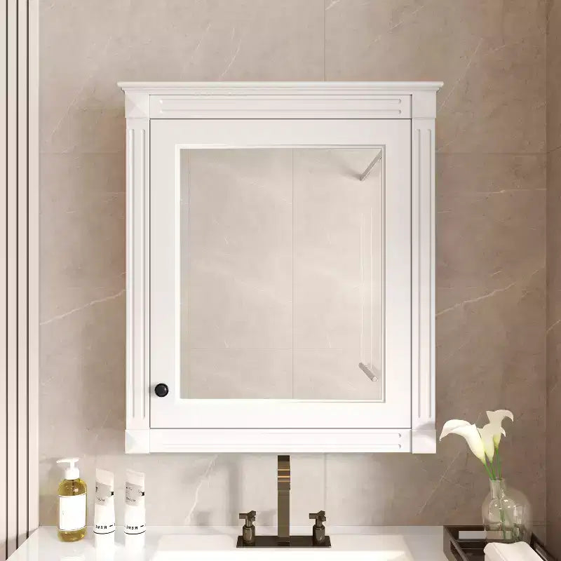 Mobiletto da bagno a parete con specchio e ripiano regolabile, 24" x 27"