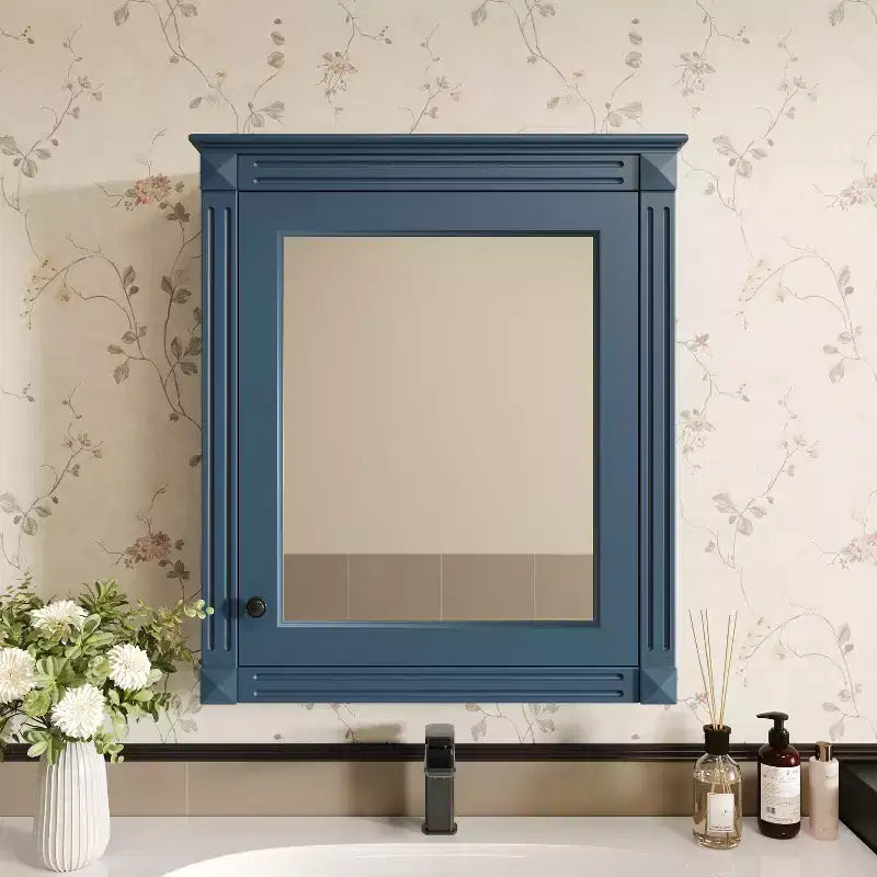 Mobiletto da bagno a parete con specchio e ripiano regolabile, 24" x 27"